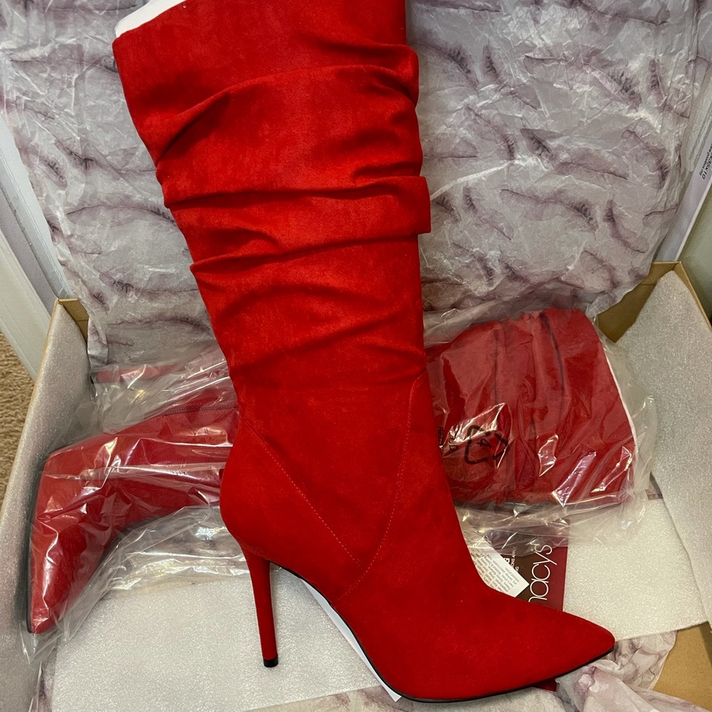 Jessica Simpson tall red suede boot